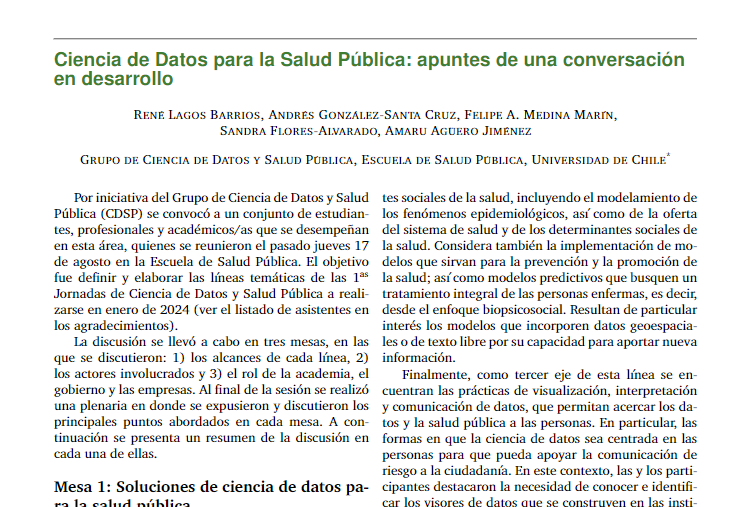maufuentes76's tweet photo. Ciencia de Datos para la Salud Pública: apuntes de una conversación en desarrollo
N°8 Inferencias, Boletín de Bioestadística
https://t.co/8fJMIxMDKi
@esp_uchile #Statistics #DataAnalytics #data #Health #Bioinformatics #CienciaAbierta https://t.co/RPe5u3wOD1
