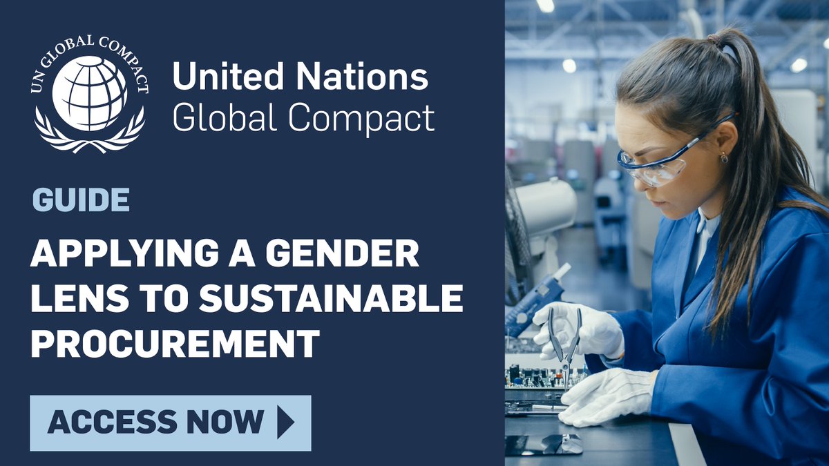 🤝🌎 By including a gender lens in your buying decisions, you can expand markets, diversify supply chains, enhance reputation and unlock innovation. 💻 Learn how global businesses are taking action and benefiting from gender-responsive procurement: 👉 unglobalcompact.org/library/6095