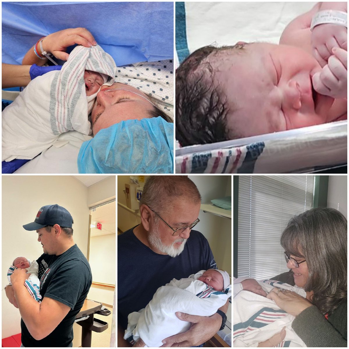 busymom1981's tweet photo. It is a beautiful day at the Jury household with the newest arrival of our grandson. He has already met both sets of grandparents and 1 set of great-grandparents. We are so blessed. Mommy and baby are doing great and Daddy is over the moon. 💙👶💙 https://t.co/fDpnXjgKBq