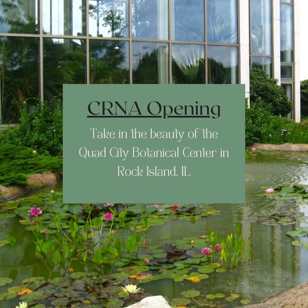 RadarHealth's tweet image. Experience the beauty of the Quad City Botanical Center with this CRNA position in Rock Island, IL! This position offers wide case variety, high salary, 8 weeks PTO, and a team setting with an immediate start date. Please contact Kelly Morales for more details! #crna #anesthesia