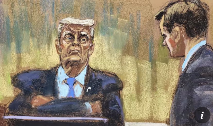 I don’t think the court artist is a Trump supporter…..