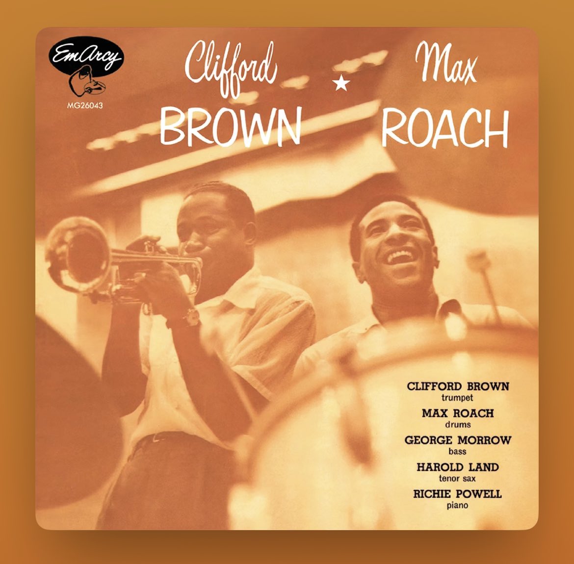 今日の一枚
#CliffordBrown #Trumpet
#MaxRoach #Drums #Drummer