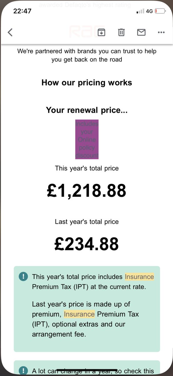 maddychill's tweet photo. @MartinSLewis @itvMLshow Not sure if i have a record increase here with hastings direct! No explanation, no claims have switched to lloyds for a far more reasonable increase to £320! https://t.co/hnHoIEYcoZ