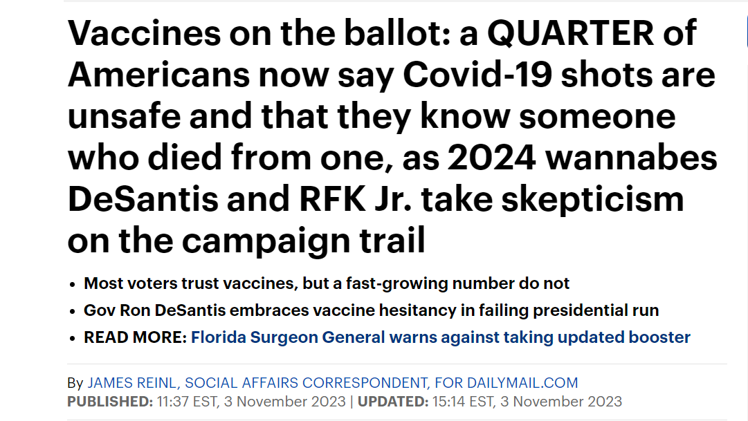 Over 40% of respondents said they would support a class action lawsuit against COVID jab manufacturers and nearly a quarter said they know someone who has experienced an adverse event.

dailymail.co.uk/news/article-1…