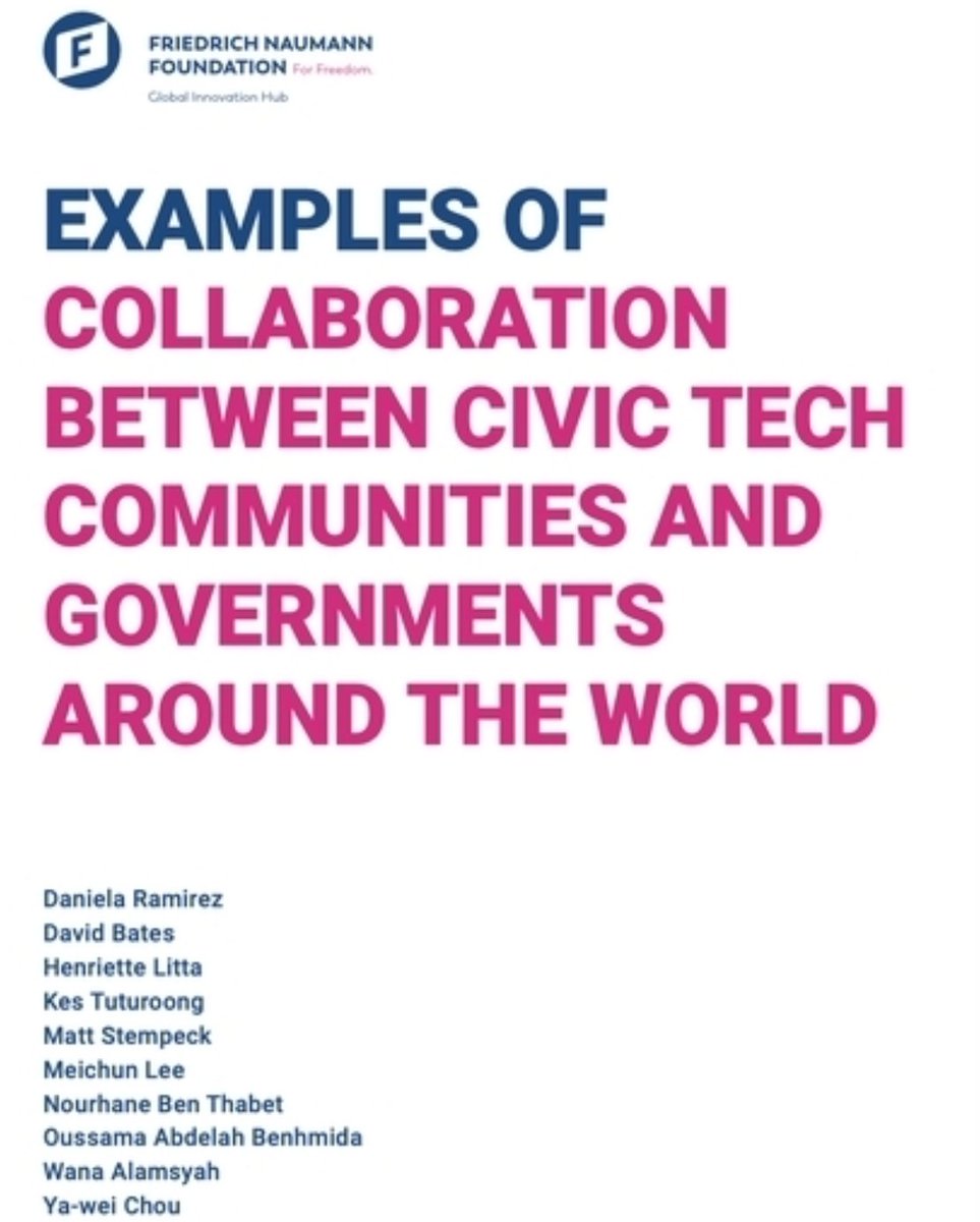 Delighted to share the recently published paper ”Examples of Collaboration between Government and #CivicTech Communities Around The World', in which I had the honor of co-authoring Mexico's case with @VisorUrbanoMx serving as a stellar exemplar.

freiheit.org/publikation/ex… #GovTech