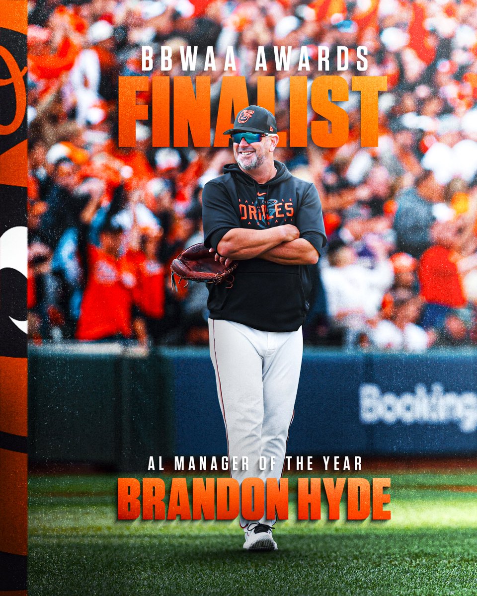 Orioles's tweet photo. That’s our Skipper.

Brandon Hyde is a finalist for the AL Manager of the Year Award! https://t.co/rX2gQE2MEz