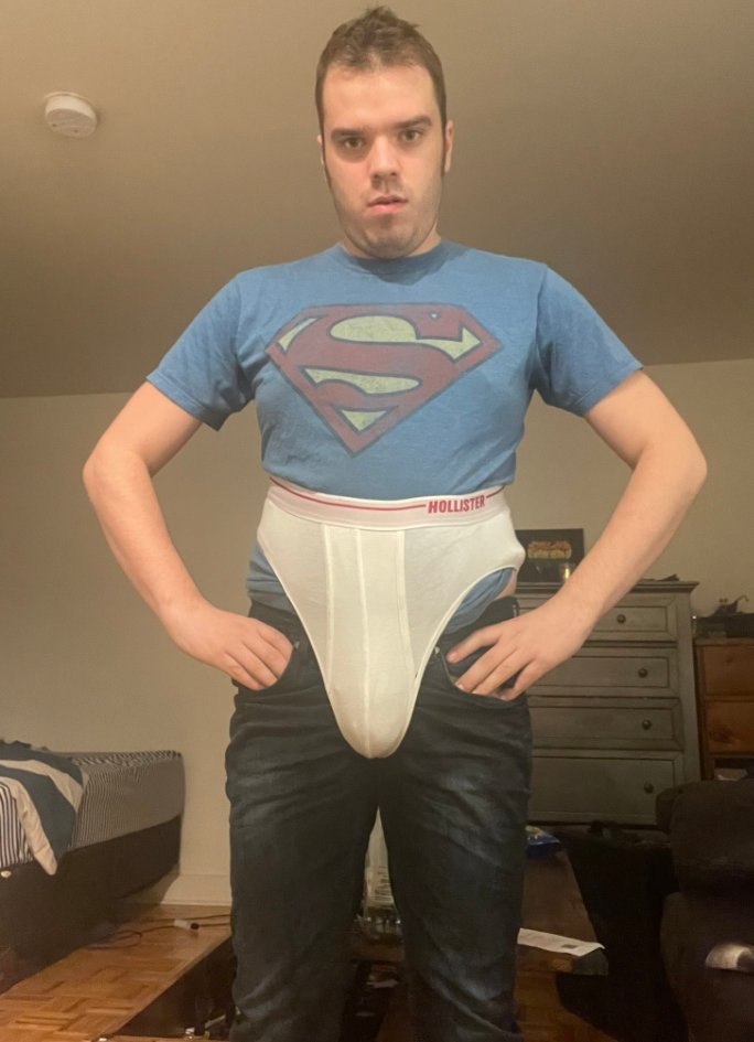 MerrickMaster's tweet photo. Dressing a nerd as Superman, complete with briefs and wedgie. 🦹‍♂️ https://t.co/K3vKo10BWs