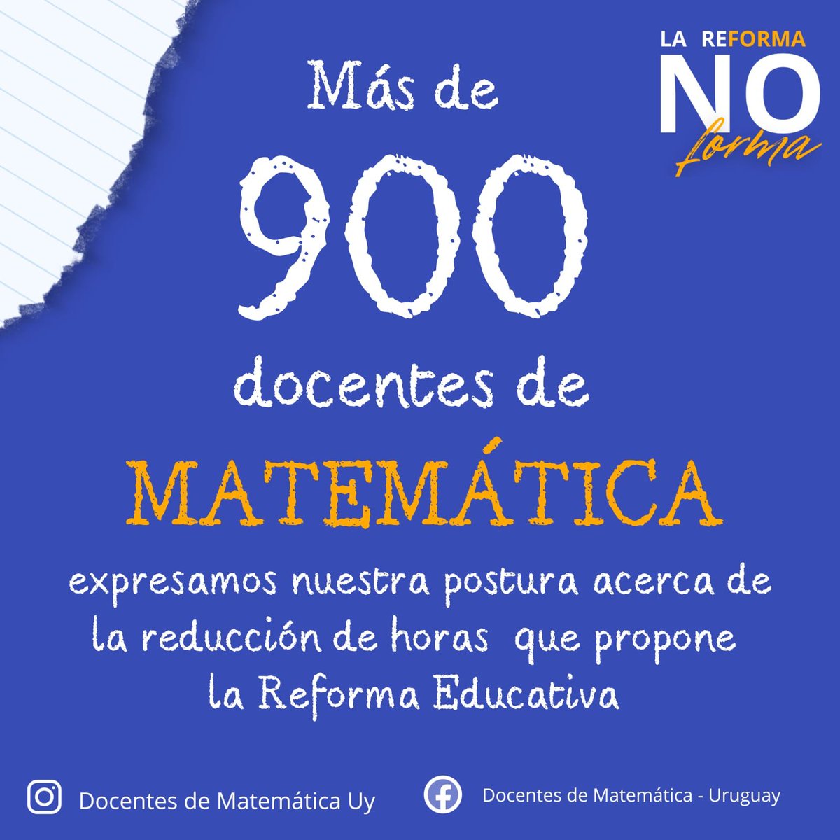 Franco Mariani (@francomariani88) on Twitter photo Más de 900 docentes de Matemática de Uruguay (y se siguen sumando) preocupados por la transformación educativa que ya está en curso y la que se vendrá en bachillerato a partir del año próximo. No será momento de una vez más, recapacitar y echar para atrás?? 🧵 1/2
<a href="/profesdemat_uy/">Colectivo de Profesores de Matemática - Uruguay</a> Más de 900 docentes de Matemática de Uruguay (y se siguen sumando) preocupados por la transformación educativa que ya está en curso y la que se vendrá en bachillerato a partir del año próximo. No será momento de una vez más, recapacitar y echar para atrás?? 🧵 1/2
<a href="/profesdemat_uy/">Colectivo de Profesores de Matemática - Uruguay</a>