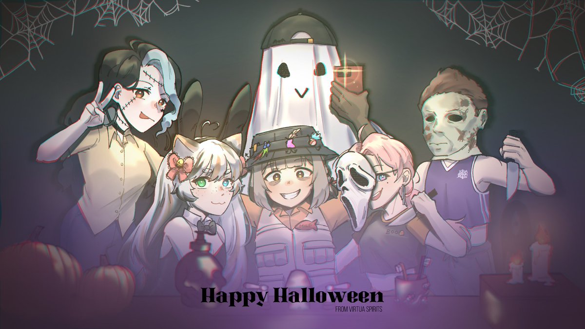 We hope you all had a nice Halloween! This is what the team decided to dress up as this year. Can you guess all the costumes? 

Amazing art by the talented <a href="/doggohs_vt/">Roo 🎏</a>