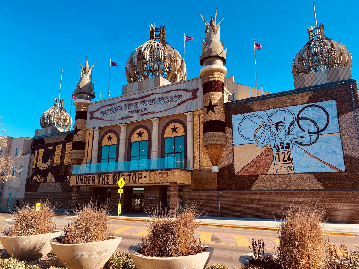 VisitMitchell's tweet photo. Progress is underway at The World's Only Corn Palace as they transform its iconic designs to pay tribute to famous South Dakotans. Stay tuned for updates on this fantastic project honoring our local legends! 🌽🌟 #CornPalaceProgress #SouthDakotaLegends #VisitMitchell #MitchellSD https://t.co/G8F3gNcmrl