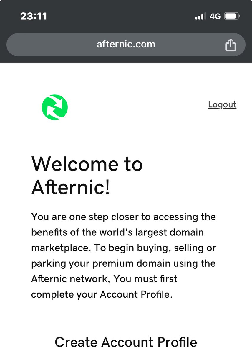 Mishkah52's tweet photo. @afternic why is it when I log in it keeps sending me to update my profile, when it’s already complete. I can’t move off that page!  All it’ll let me do is log out!! https://t.co/wHfow9MlZP