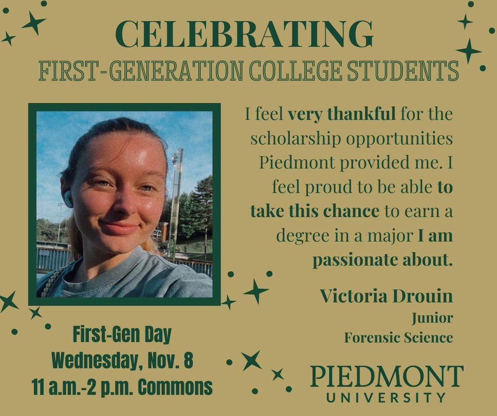 PiedmontGA's tweet image. We are so proud of our first-generation students! We'll be celebrating this week: Wednesday in Demorest and Thursday in Athens. #BeALion  #Firstgenerationcollegestudent 🦁