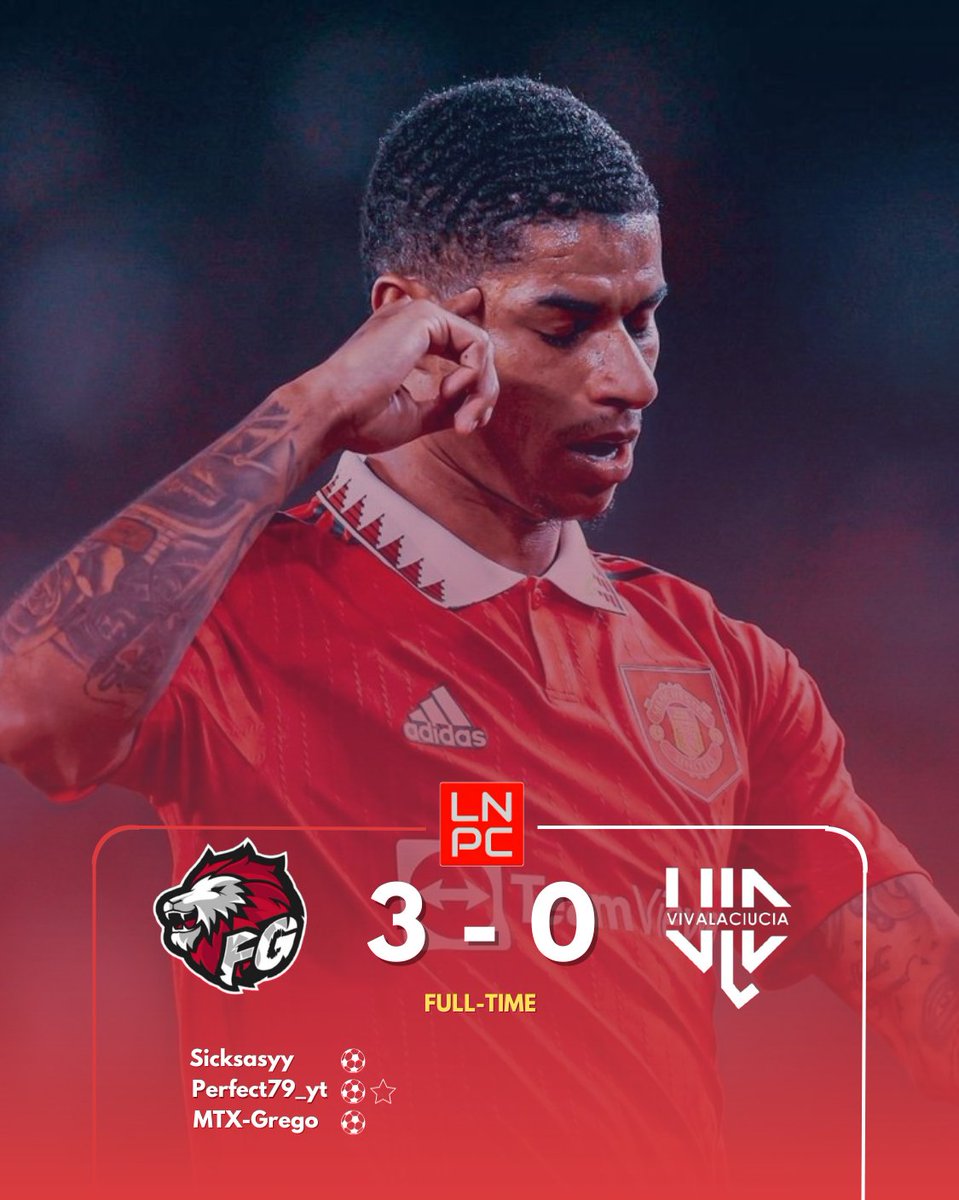 ❤ 𝑭𝑼𝑳𝑳 𝑻𝑰𝑴𝑬 🖤
🏆| <a href="/LNPCup/">LNPC - Cup & League</a>
🗓| 9° Giornata 
🆚| <a href="/VivaLaCiucia_/">Viva La Ciucia</a>
✅| 3️⃣ - 0️⃣

⚽️| @Leo_pepsi_9
⚽️| <a href="/MTXGrego/">Grego</a>
⚽️| @Perfect79_yt

👟| #andyproclub
👟👟| @Perfect79_yt

🌟|@Perfect79_yt