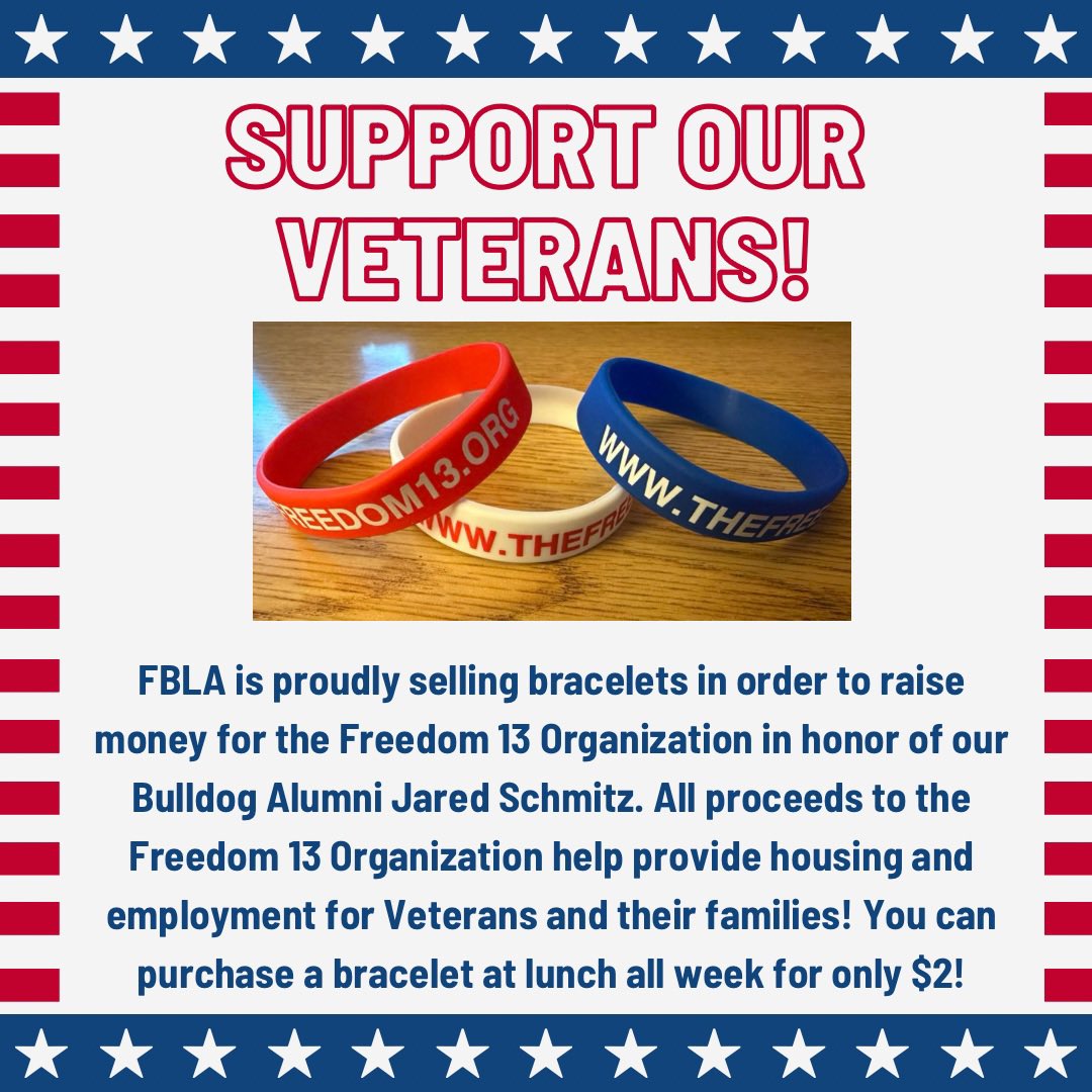Come see us at lunch the rest of the week to purchase your bracelet!