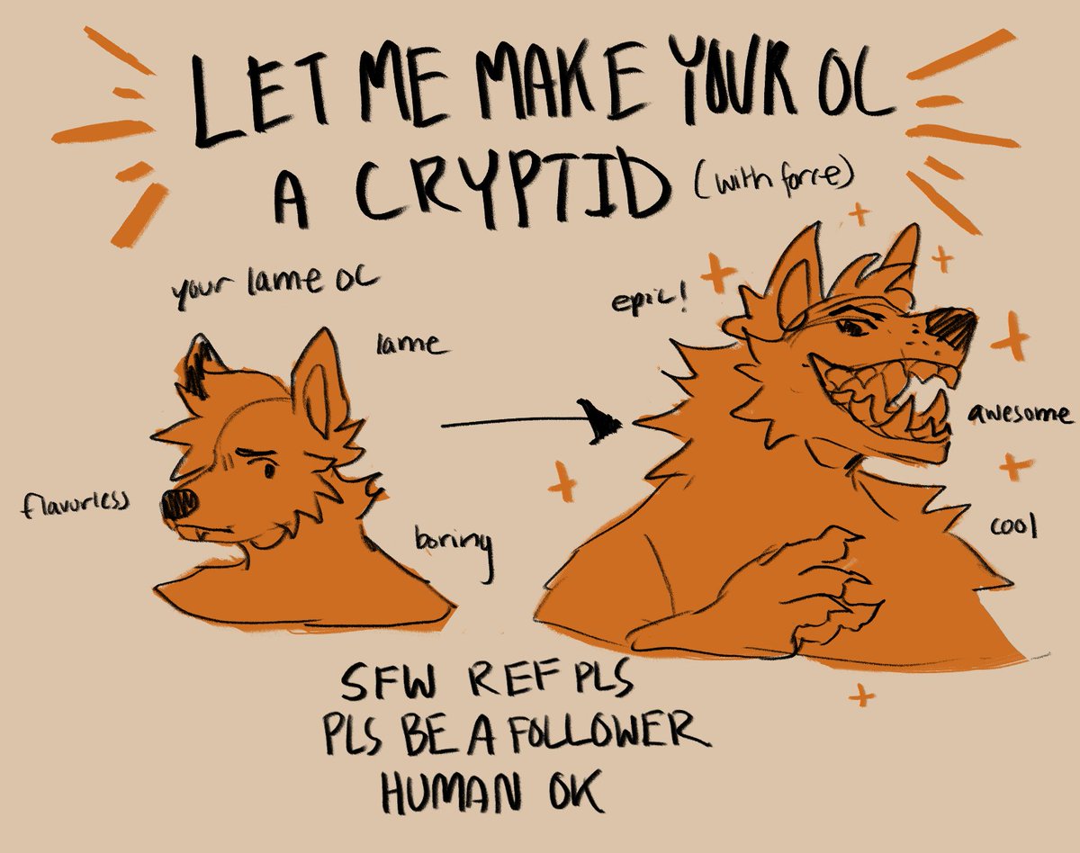 shadysalmons's tweet image. a business proposition: let me make ur oc a cryptid