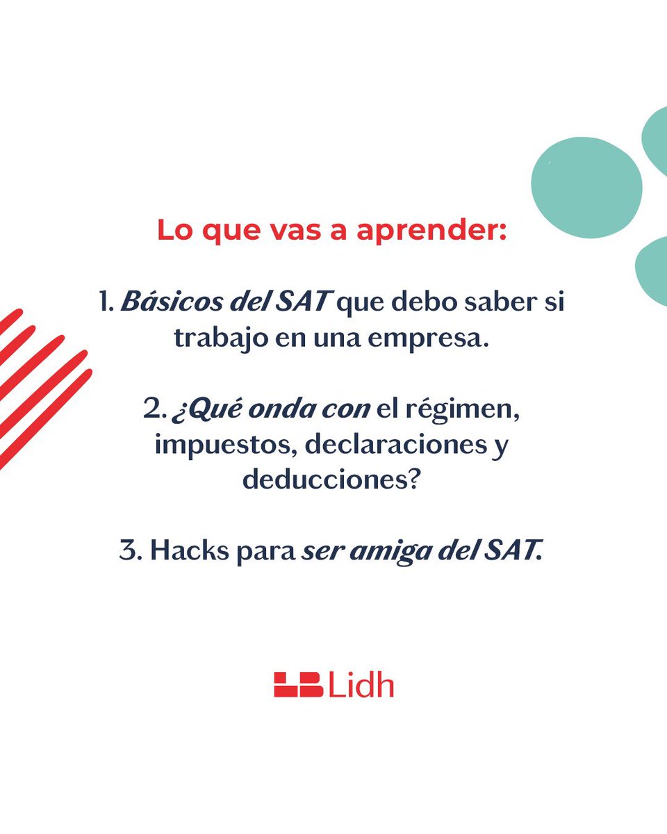 Lidh_Academy's tweet photo. Aprende a hacerte amiga del SAT aprendiendo desde los básicos con @AliciaChavez254 🙌🏼 Regístrate gratis https://t.co/ceg3xLmoPW

#Lidh #TuDineroTuPoder #sat #godinez #vidagodín #finanzaspersonales #finanzaspramujeres https://t.co/XEfDLoO1lm