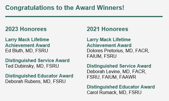 We heartily congratulate all the amazing awardees at #SRU23! Bravo to everyone! #ultrasound
