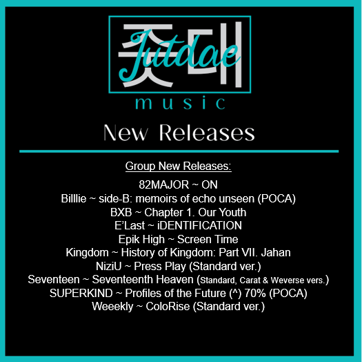 JutdaeMusic's tweet photo. 🎵 Weekly Wednesday Restock 🎵
We have a massive restock of both new and old hitting our shelves today!
#jutdae #jutdaemusic #kpopclt #kpopcharlotte #charlottekpop #cltkpop #nckpop #kpopnc #kpopstore #kpopsmallbusiness #kpop #kpopalbum https://t.co/43H1mzuGyM