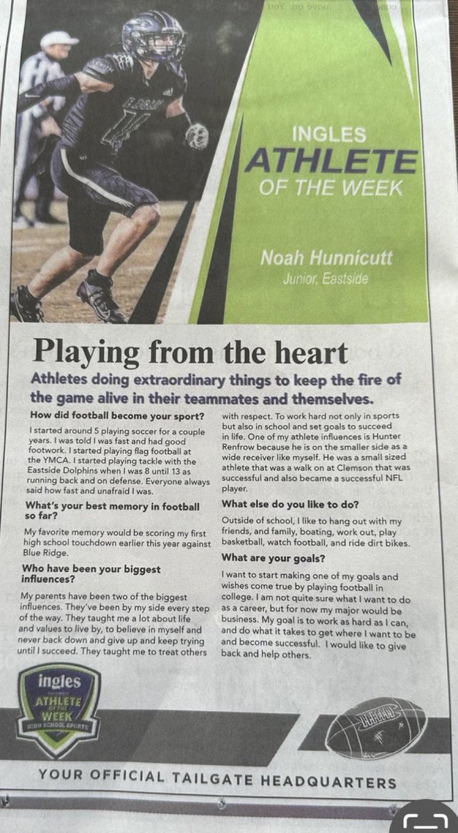 Greenville athlete of the week! 🙌🏼 <a href="/eastsidefbsc/">EHSEagleFootball</a>