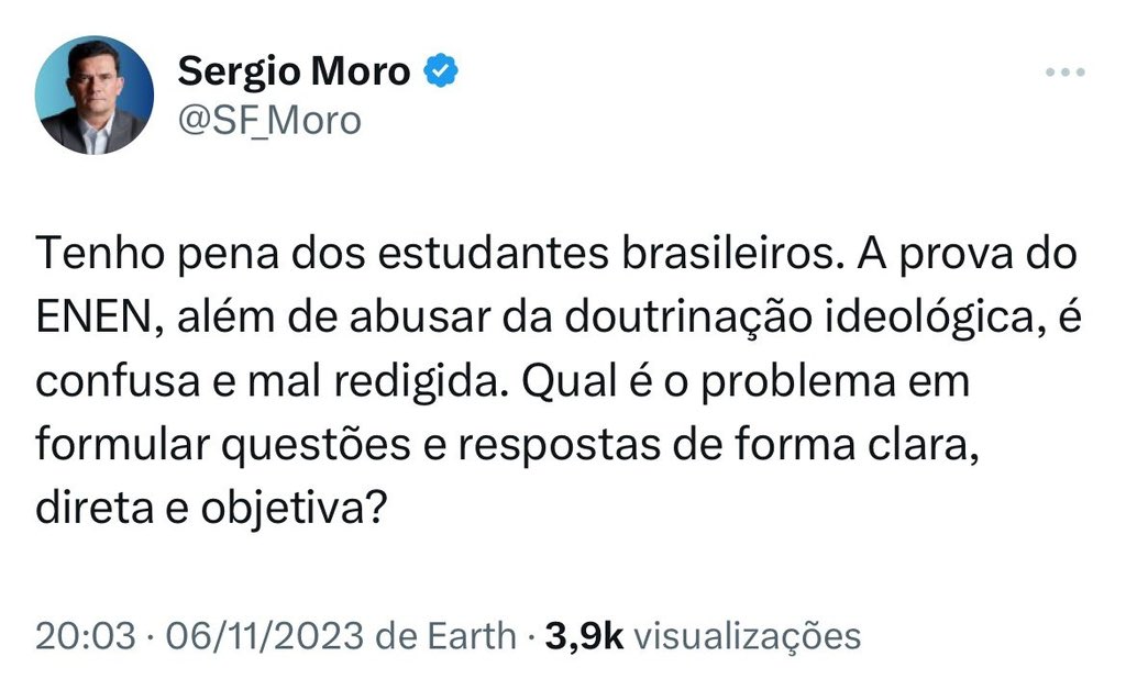 ErikakHilton's tweet photo. ENEN.

Se me contassem, eu diria:

"Escusas", mas eu não consigo acreditar que um Senador da República não sabe o nome de um exame com a estatura do ENEM. https://t.co/TYrTWSA1bZ
