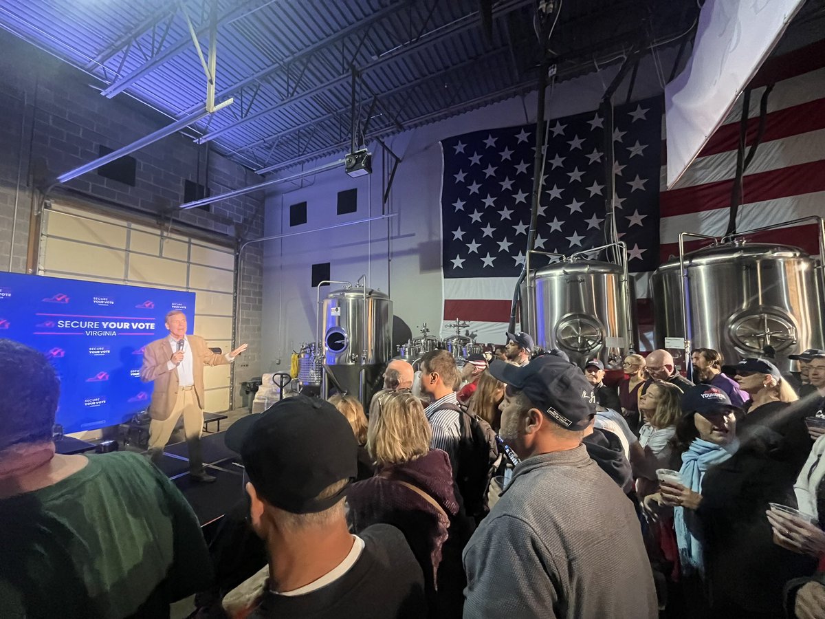 stirrup4va's tweet photo. The room couldn’t have been more alive tonight! We’ve got 24 hours until we hold the House and flip the Senate — couldn’t be more grateful for all the work you guys have put in so far. We’re almost there! https://t.co/MRS4NdNPSm