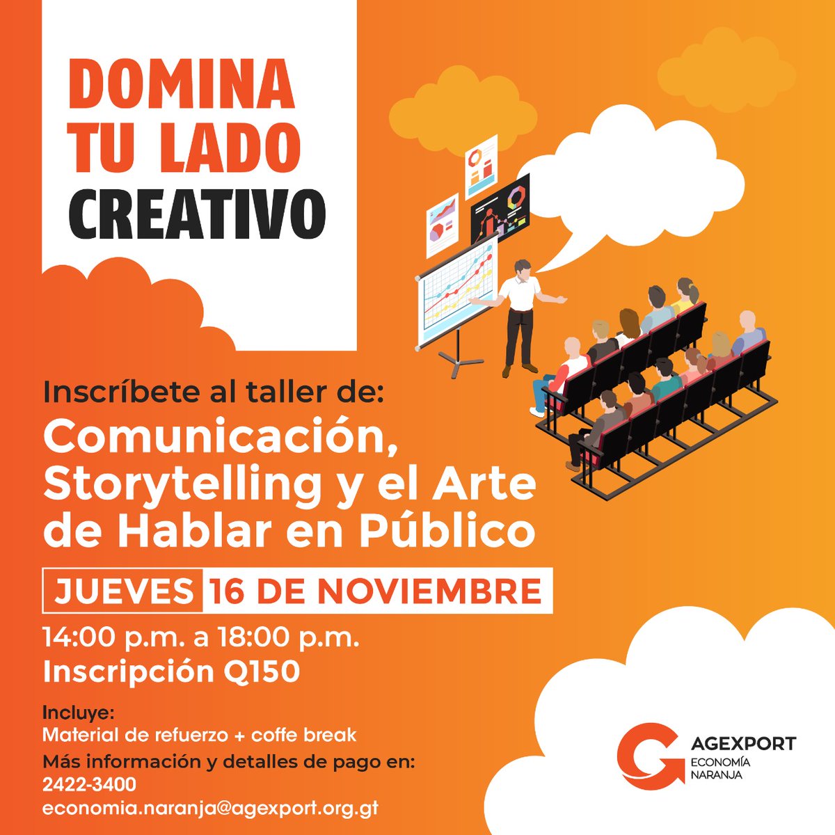 agexport_EN's tweet image. ¡Despierta tu creatividad y aprendizaje en la Creative Week! 🌟

Descubre un mundo de oportunidades con nuestros talleres de alto valor para el público en general. ¡Te esperamos con los siguientes talleres inspiradores!

¡Inscríbete ya en: bit.ly/CREATIVEGT23 ✨ #CreativeWeek