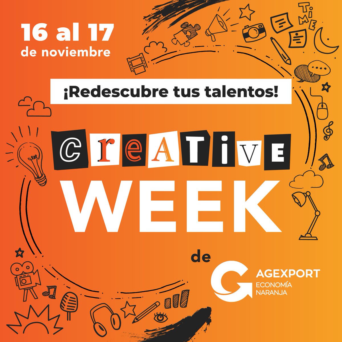 agexport_EN's tweet image. ¡Despierta tu creatividad y aprendizaje en la Creative Week! 🌟

Descubre un mundo de oportunidades con nuestros talleres de alto valor para el público en general. ¡Te esperamos con los siguientes talleres inspiradores!

¡Inscríbete ya en: bit.ly/CREATIVEGT23 ✨ #CreativeWeek