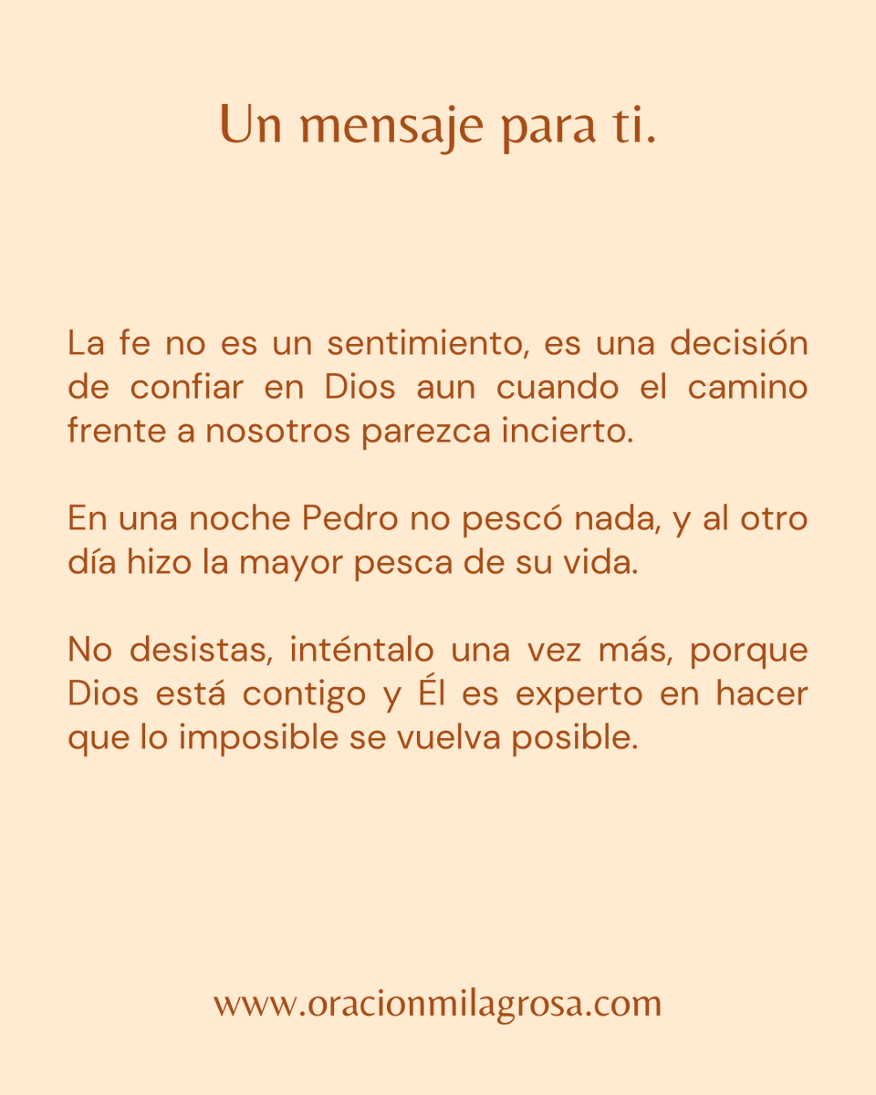 oracion_milagro's tweet photo. En una noche Pedro no pescó nada, y al otro día hizo la mayor pesca de su vida 🙏 https://t.co/yXjAPjDOap