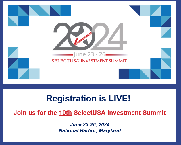 USCSKOREA's tweet photo. Registration is LIVE!  Please join us for the biggest #FDI event, 2024 #SelectUSA #Investment Summit!
#대미투자 관련 가장 큰 규모를 자랑하는 2024 SelectUSA Investment Summit 의 등록이 시작되었습니다!
https://t.co/TLGGPVeq5l https://t.co/Hly9xmHhKW