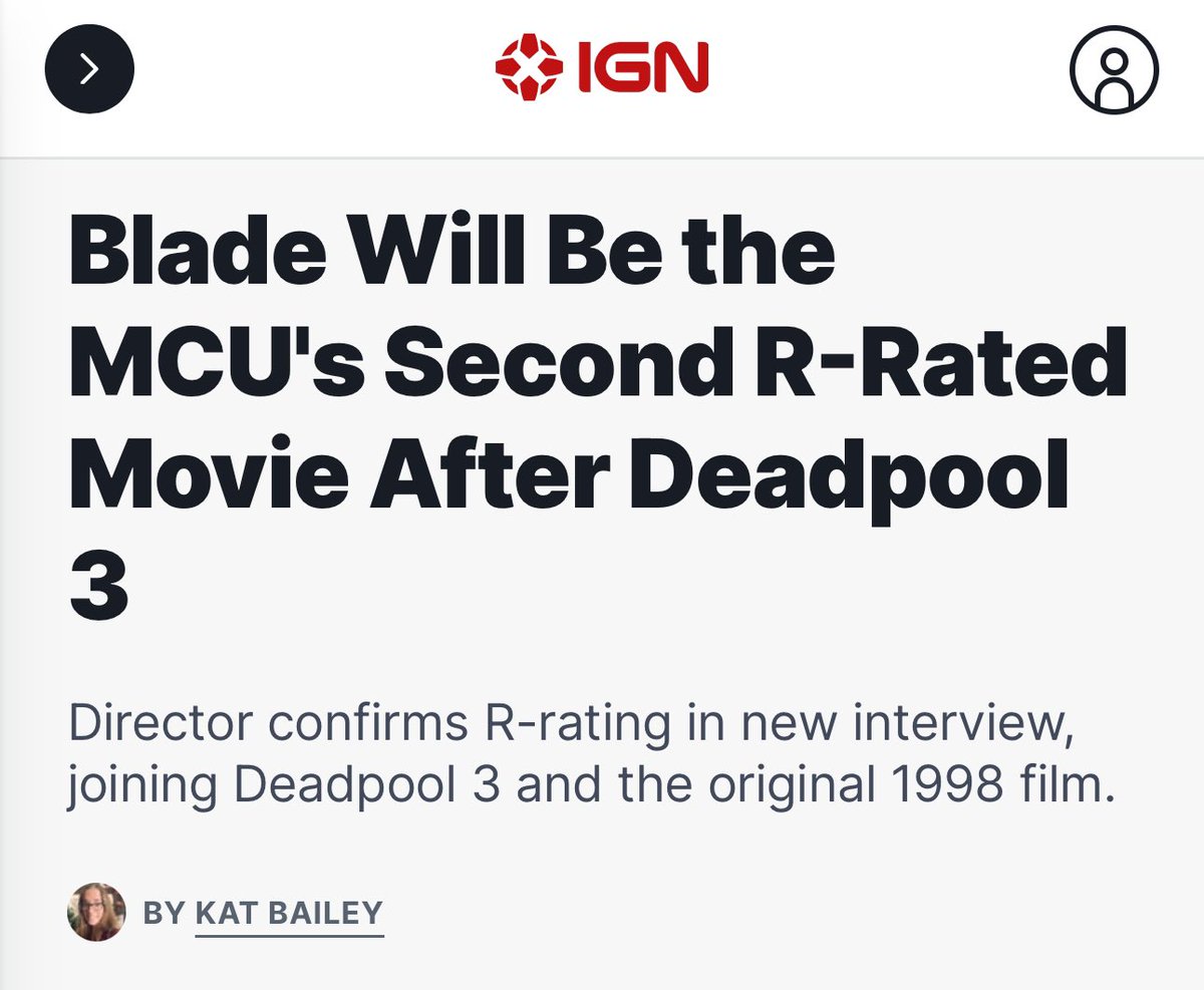 Blade Will Be the MCU's Second R-Rated Movie After Deadpool 3 - IGN