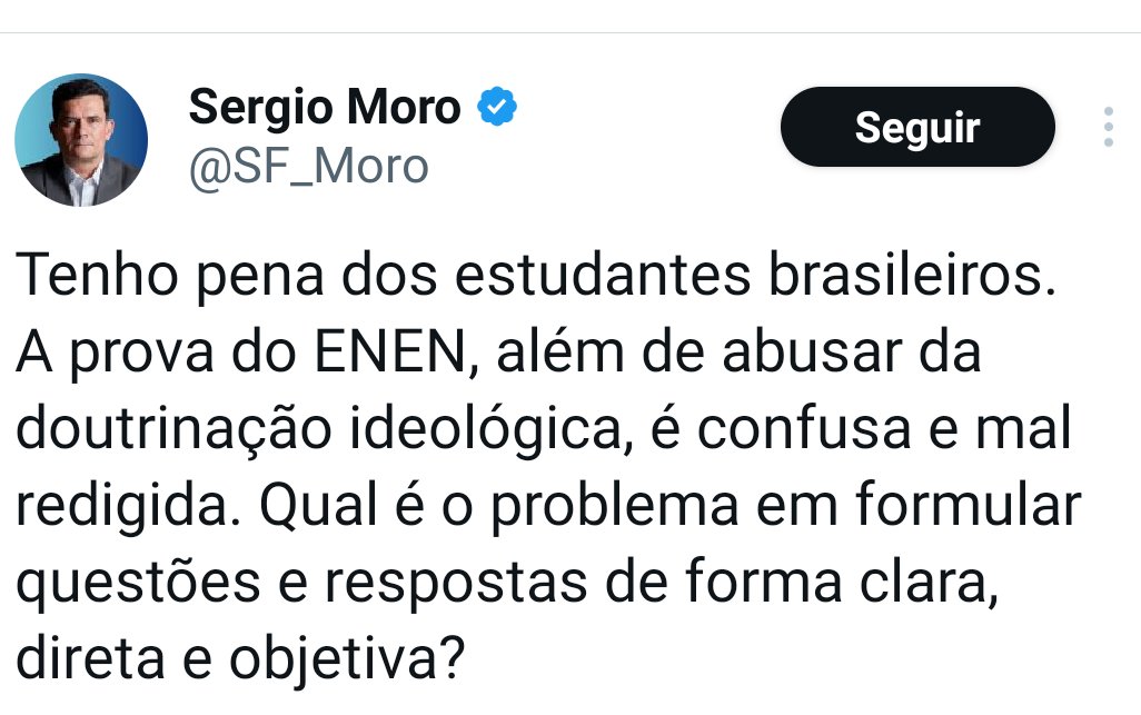 <a href="/SF_Moro/">Sergio Moro</a> Mas não adianta corrigir agora. 
Como alguém que escreve "ENEN" e sequer sabe indicar um livro lido recentemente vai querer avaliar uma PROVA FEITA POR ESPECIALISTAS?