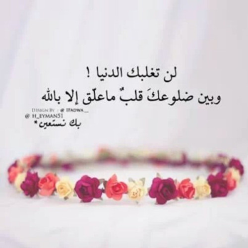 لن تغلبك الدنيا!
وبين ضلوعك قلب ماعلق إلا باللّٰه... 🌸🍃💗🌸🍃💗
بك نستعين
