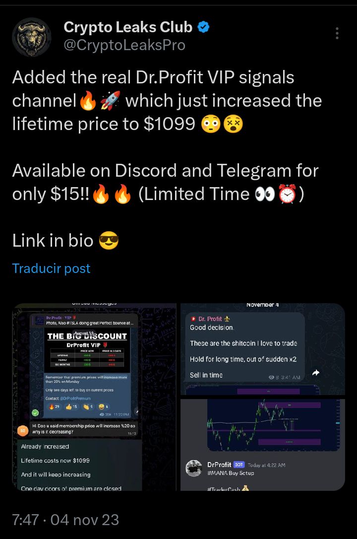 CryptoLeaksPro's tweet photo. @CryptoWizardd You shouldn't pay so much for a VIP group, it's crazy! 😳. There are options from $15 👀 https://t.co/RdPW1A9z6C