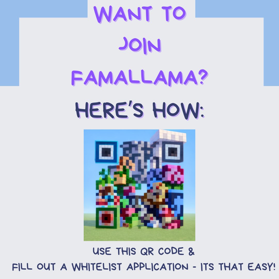 Join Famallama, the Minecraft server for those with Autism and ADHD! 
Looking for an inclusive gaming community? Apply to join us at famallama.co.uk and be a part of something special. Let's build, create, and support each other in Minecraft!   #InclusiveGaming