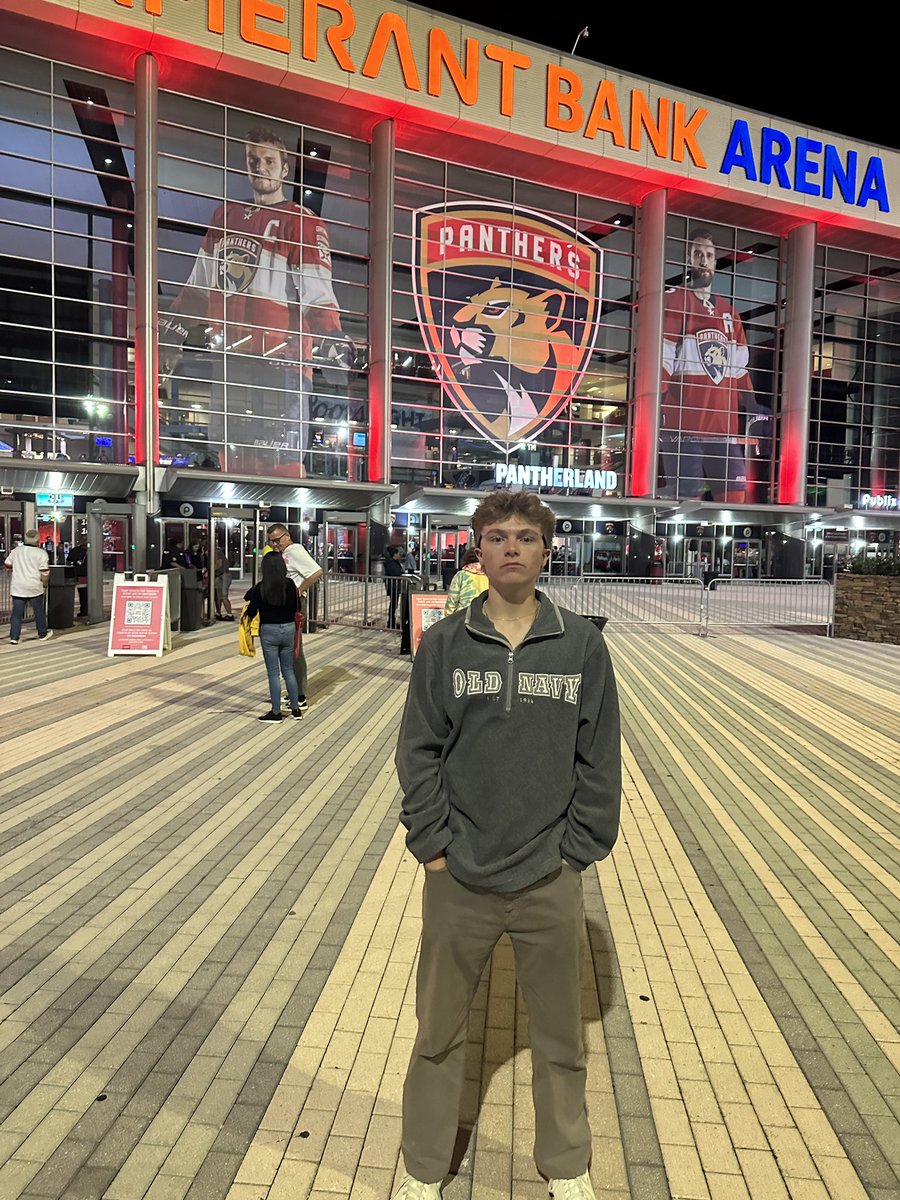 sutang3000's tweet photo. First @FlaPanthers game! Salt Lake City kids say it’s #timetohunt https://t.co/4BsmfYeqKb