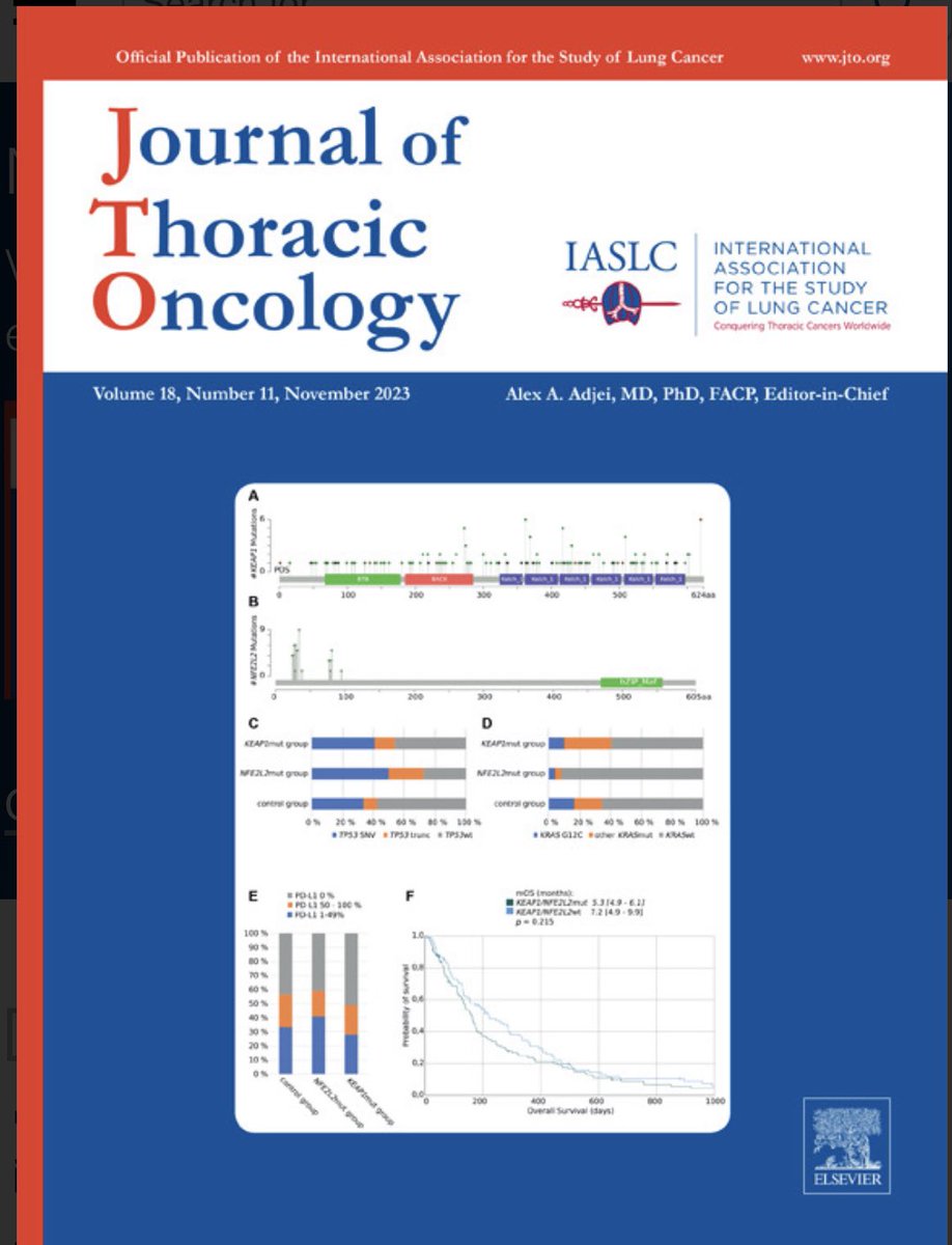 Proud to see our figure 1 on KEAP1/NFE2L2 transcription signatures made it to the cover of ⁦@JTOonline⁩ current issue. #LCSM #KEAP1