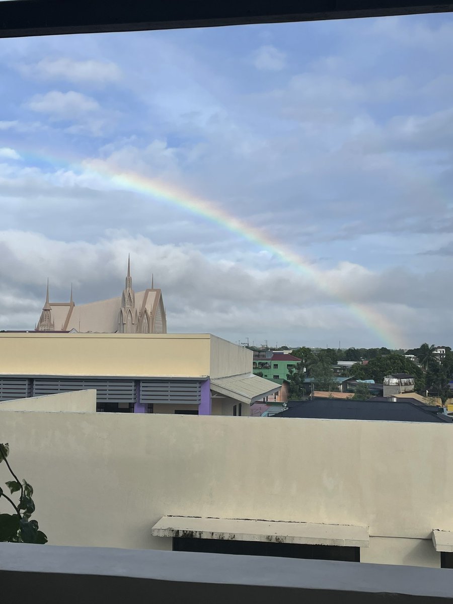 [#studytwt, #archivetwt]

its our research defense today (for chap 1-3) and a rainbow 🌈 appeared after raining ><