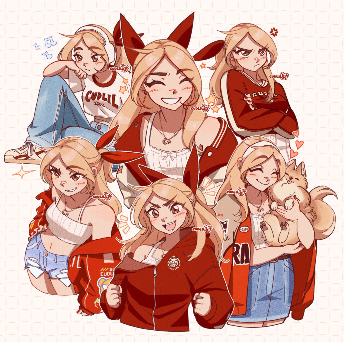 strawbebbypom's tweet photo. they call her miss little 🍓persona outfit/expression doodles https://t.co/FiJnbJJ8La