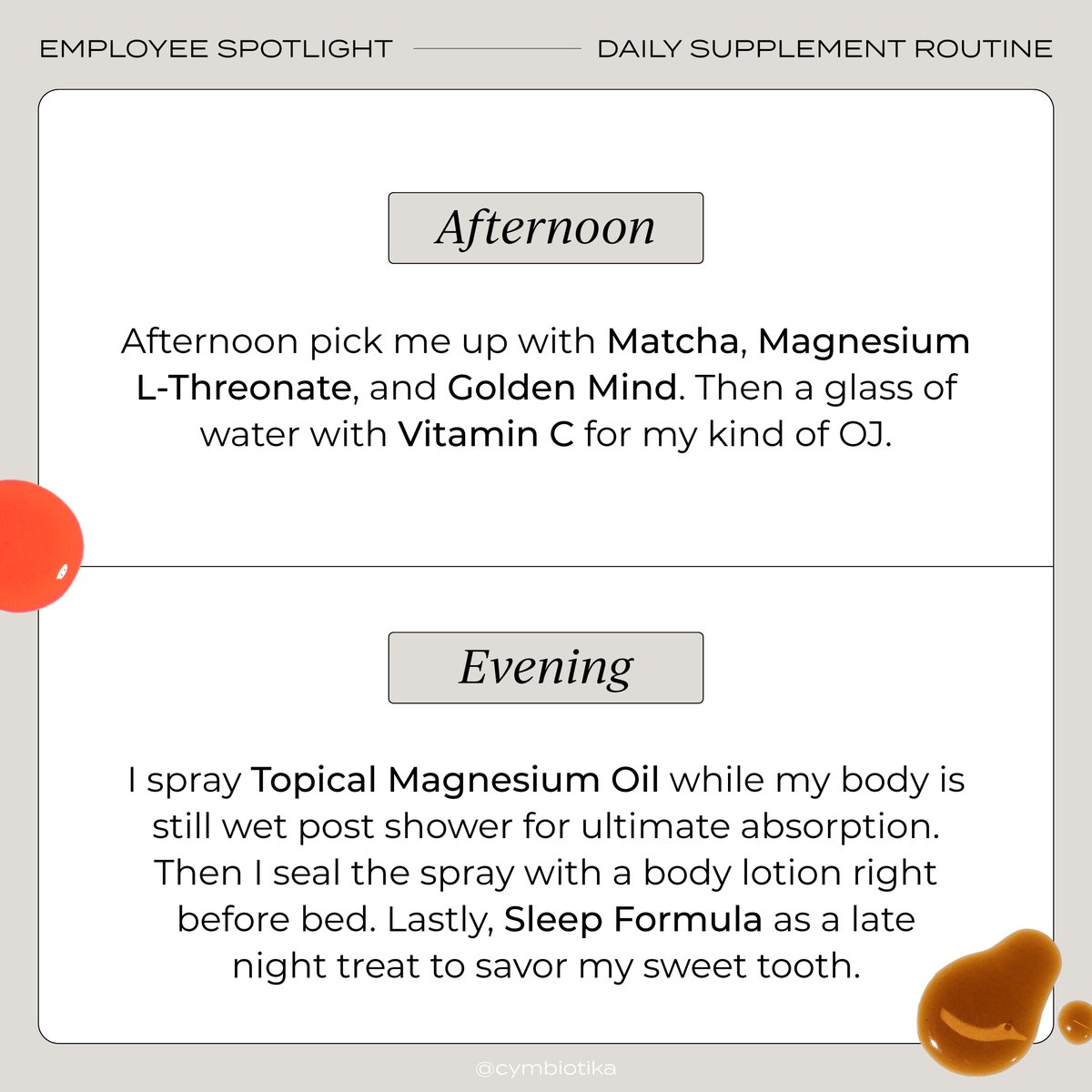 Meet our Customer Experience Assistant Manager, Athina! Swipe to see her daily supplement routine from morning to afternoon to night! ☀️🌙⁣
⁣
Shop all her favs 25% off + free shipping now! 🛍️