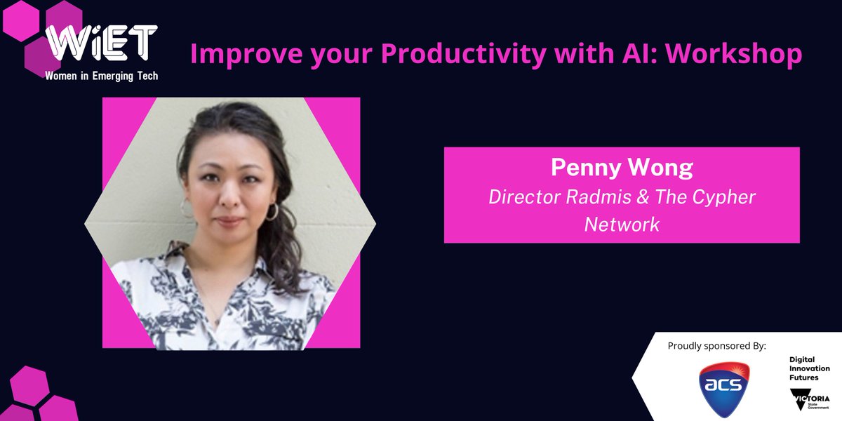 Karen Cohen (@blockmum) on Twitter photo #Melbourne Thursday 9 November Improve your productivity with #AI
<a href="/WomenInEmTech/">Women in Emerging Tech</a>
eventbrite.com.au/e/722452834877…
on line eventbrite.com.au/e/748203255077…
@difvic <a href="/hamishjones/">Hamish Jones.btc 🐧 🧙♂️ 🤖 🇦🇺🥜</a> <a href="/ACSPublications/">ACS Publications</a> <a href="/JustaskpennyAI/">👩🏻💻 JustAskPenny</a> #Melbourne Thursday 9 November Improve your productivity with #AI
<a href="/WomenInEmTech/">Women in Emerging Tech</a>
eventbrite.com.au/e/722452834877…
on line eventbrite.com.au/e/748203255077…
@difvic <a href="/hamishjones/">Hamish Jones.btc 🐧 🧙♂️ 🤖 🇦🇺🥜</a> <a href="/ACSPublications/">ACS Publications</a> <a href="/JustaskpennyAI/">👩🏻💻 JustAskPenny</a>