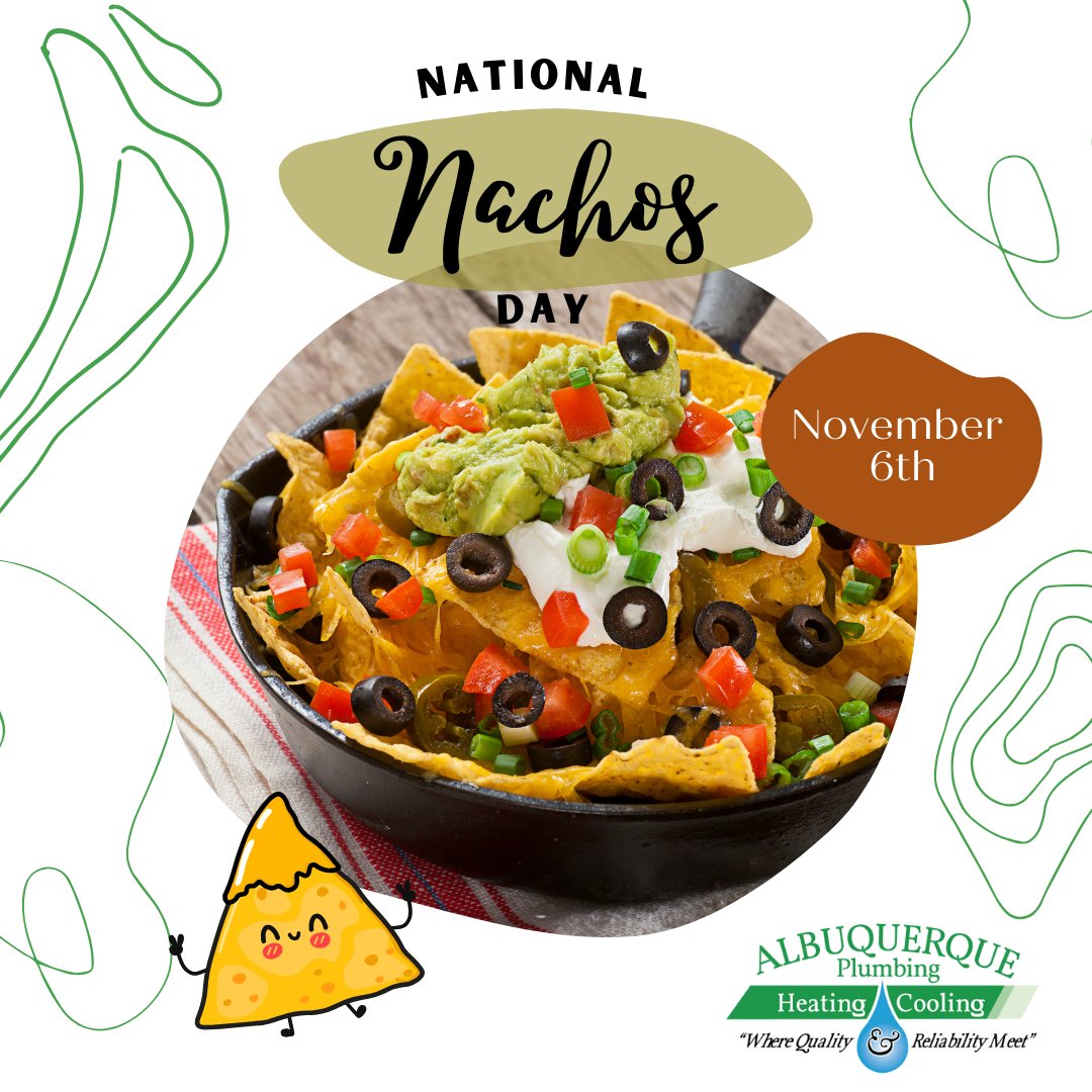 According to El Cholo Spanish Cafe history, waitress Carmen Rocha is credited with making nachos in San Antonio, Texas, before introducing the dish to Los Angeles at the cafe in 1959. #NachosForever #WhatAreYourFavoriteToppings #Yummy #abqplumbing