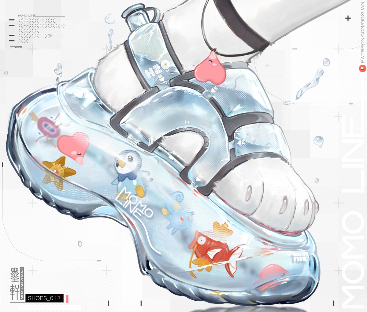 MoxuanZhang's tweet photo. some friends says to put pokemon toys in the sole, and  cat paws fit the thematic a lot,
so I tried it out. XD https://t.co/AMjxgv5hh5