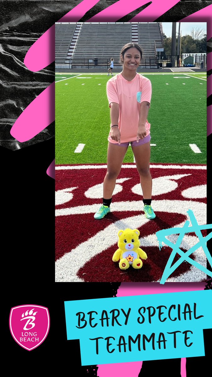 Congratulations to Kaydence our Beary Special Teammate for October!!! Always positive, reliable and respectful!! So proud of you! 💫 🧸 #together <a href="/LBSDBearcats/">Long Beach Schools</a> <a href="/LB_Athletics/">Long Beach Bearcats</a>