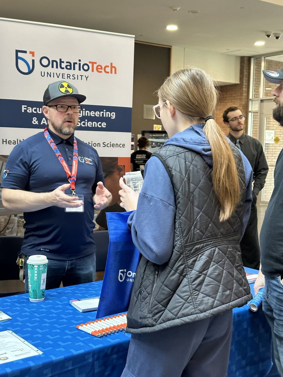 HUGE interest in BSc #HealthPhysicsRadiationScience & BEng #NuclearEngineering at the @ontariotech_u open house this past Saturday. High schoolers, particularly young women, wanting high-paying, rewarding jobs unlikely to be replaced by AI see the future, & its atomic! @OT_FEAS