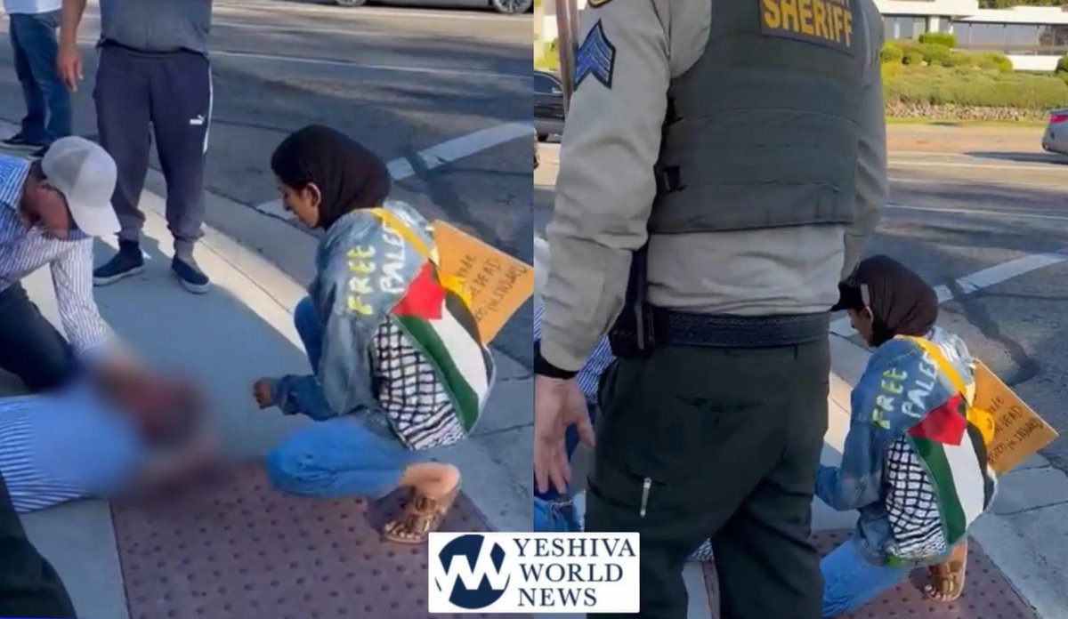sentdefender's tweet photo. An Elderly-Jewish Man who was attending a Pro-Israel Demonstration yesterday in Los Angelas, California was Mortally Wounded and has now Died in the Hospital; the Man was Struck in the Face by Megaphone swung by a Pro-Palestinian Protester which caused him to Slam his Head into the Sidewalk resulting in Severe Head Trauma.