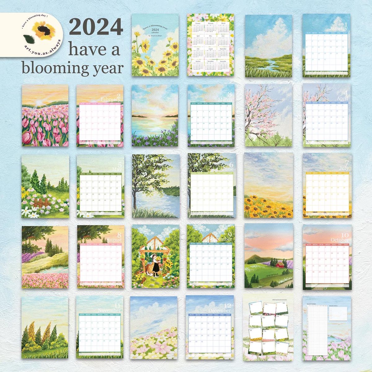 2024 calendar พร้อมส่งแล้วนะคะ ✨
ตัวเราเองชอบจดอะไรลงปฏิทินมากๆ เราก็เลยอยากให้ปฏิทินปีนี้ออกมาให้เป็นได้ทั้งปฏิทิน สมุดจดบันทึกและอาร์ตบุคไปในตัว เนื้อกระดาษเป็นแบบด้านที่สามารถเขียนดินสอ ระบายสีไม้ได้อย่างลื่นที่สุด เขียนปากกาลงไปได้เลยไม่ต้องรอแห้ง

สั่งซื้อได้ที่ลิงค์นี้