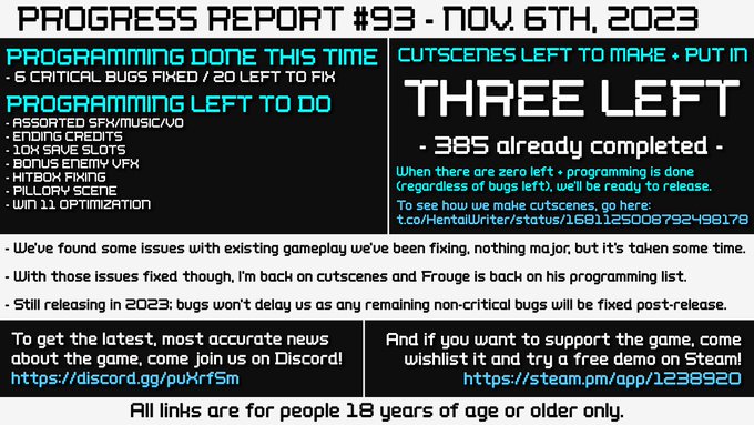 Bi-Weekly Progress Report #93 for Future Fragments!   More for this update is on Discord, at; https://t<a href="/tag/animeexpo"class="tags"><span>#animeexpo</span></a><a href="/tag/denpasoft"class="tags"><span>#denpasoft</span></a><a href="/tag/animeexpoartistalley"class="tags"><span>#animeexpoartistalley</span></a>