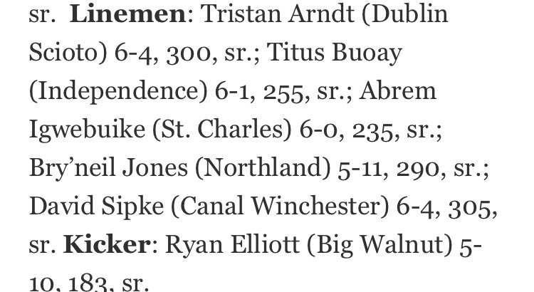 Blessed to receive 1st Team all Central District