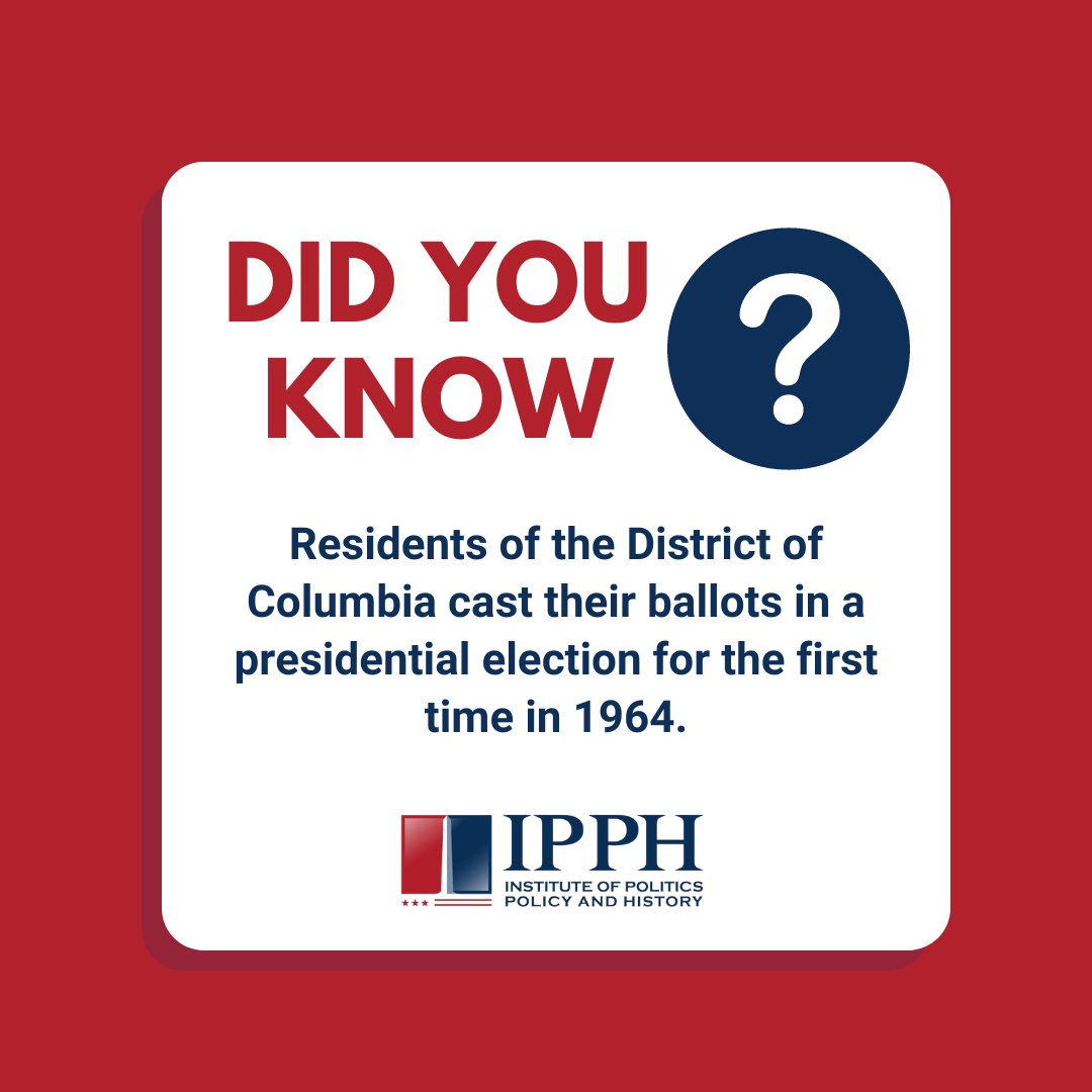 Washington D.C. gained 3 electoral votes through the ratification of the 23rd Amendment in 1961. #DCHistory #DCStatehood