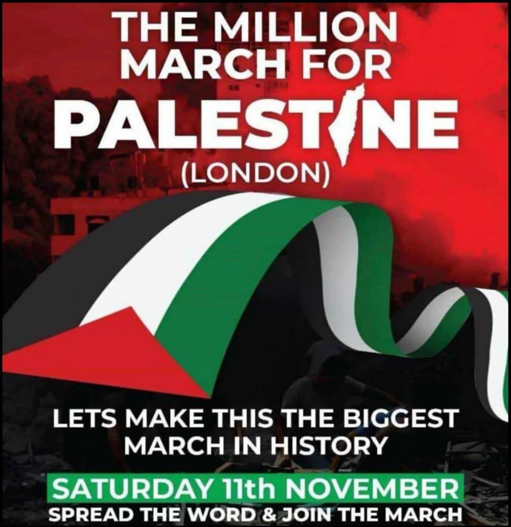 Links below to a few organisers of coaches to The Million March for Palestine in London on the 11th November 2023

Cheadle Mosque
cmatrust.org.uk/mpmfp

Didsbury Mosque
uk.mohid.co/man/northwest/…

Stop the War Coalition - from NCP Coach Station
eventbrite.com/e/manchester-c…